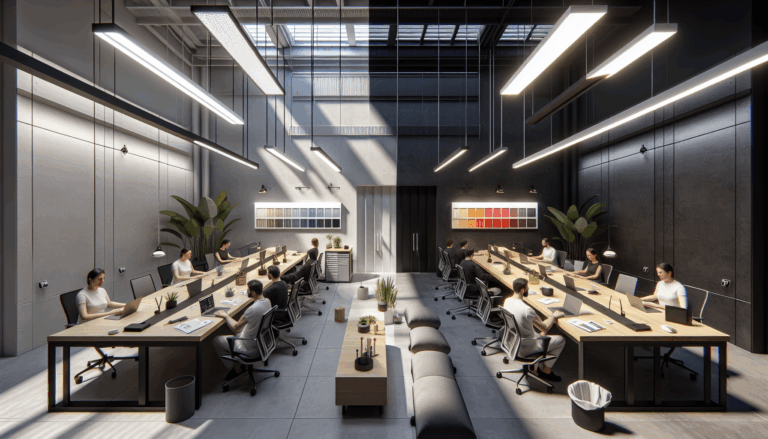 Comparatif des niveaux ugr en open space de bureaux, illustrant l’éblouissement et son impact sur le confort visuel.